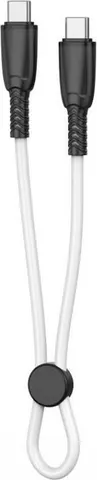 XO NB-Q248B καλώδιο φόρτισης Saluo Series Silicone PD ΣΕ Type-C, 60W, 25cm, λευκό