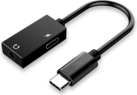 POWERTECH αντάπτορας USB-C σε USB-C & 3.5mm CAB-UC053, μαύρος