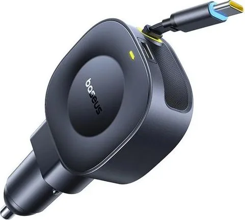 BASEUS Primetrip VR2, φορτιστής ΑΥΤΟΚΙΝΗΤΟΥ, με ΑΝΑΔΙΠΛΟΥΜΕΝΟ καλώδιο Type-C, 45W, ΜΑΥΡΟΣ — εικόνα 2