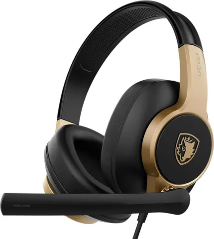 SADES gaming headset UPOWER, 3.5mm σύνδεση, 40mm, μαύρο/χρυσό