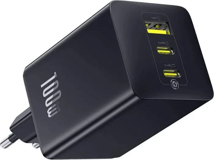 BASEUS Enerfill FE11, φορτιστής ΓΡΗΓΟΡΗΣ φόρτισης, 3 ΘΥΡΕΣ, 100W, ΜΑΥΡΟΣ — εικόνα 2