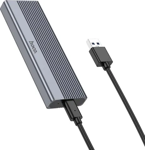HOCO HB47 M.2 SATA SSD θήκη για ΣΚΛΗΡΟ ΔΙΣΚΟ, USB3.1, γκρι