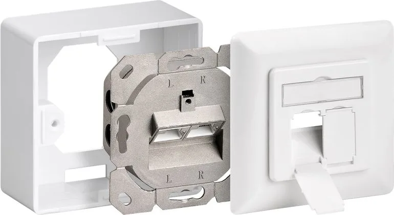 GOOBAY επιτοίχια πρίζα CAT 6 68244, 2x RJ45, 80x80mm, λευκή — εικόνα 2