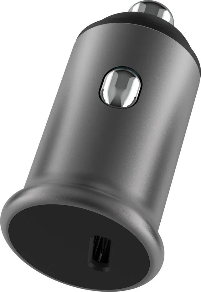 POWERTECH φορτιστής αυτοκινήτου PT-1147, USB-C, 30W PD, γκρι — εικόνα 2