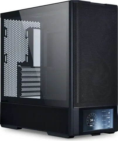 LIAN LI Lancool 207 Digital Black - 6" LCD Screen - ATX PC Case (4 Fans) 2 x 140mm & 2 x 120mm PWM