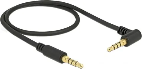 DELOCK Καλώδιο Jack stereo σε Jack stereo 4pin 3.5mm, 90°, μαύρο, 1m