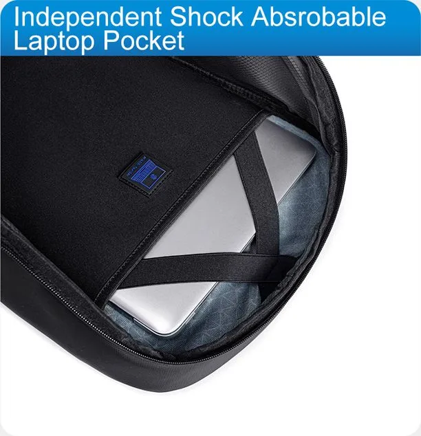 ARCTIC HUNTER τσάντα πλάτης B00559 με θήκη laptop 15.6", 21L, μαύρη — εικόνα 5