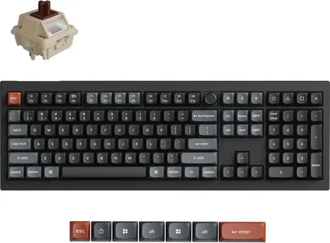 Keychron V6 Ultra (V6U-D3) QMK/VIA 8K Wireless Custom Mechanical Keyboard Brown Switch RGB 100% US