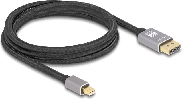 DELOCK καλώδιο mini DisplayPort σε DisplayPort 81092, 8K/60Hz, 32.4 Gbps, 2m, μαύρο — εικόνα 2