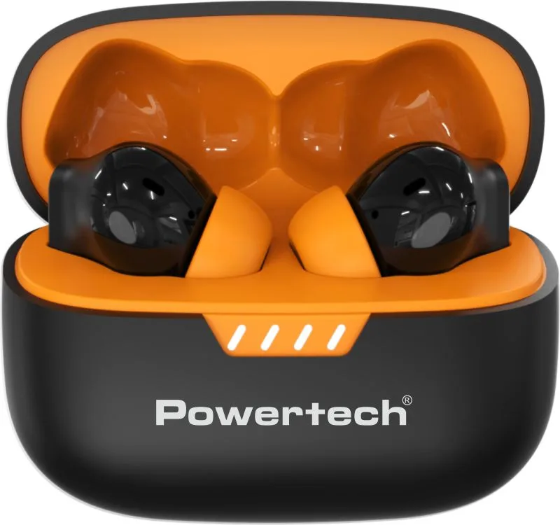 POWERTECH earphones με θήκη φόρτισης PT-1431, True Wireless, 40/400mAh, ANC & ENC, μαύρα — εικόνα 3