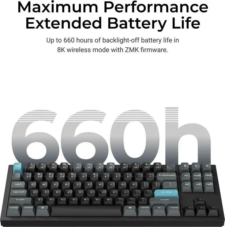 Keychron Q3 Ultra (Q3U-M4) ZMK RGB 8K Wireless Custom Mechanical Keyboard-Banana Switch 80% US — εικόνα 3