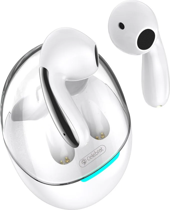 CELEBRAT earphones με θήκη φόρτισης W51, True Wireless, Φ13mm, λευκά — εικόνα 3