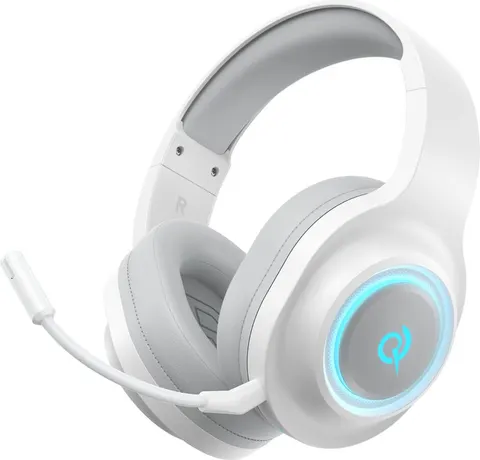 QCY Heroad V200 Wireless Quad White - Bluetooth & WiFi & USB-A & USB-C RGB Gaming Headset PS4/PS5/PC