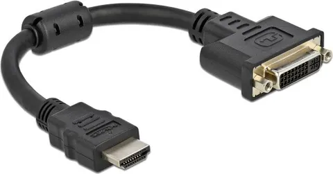 DELOCK αντάπτορας HDMI σε DVI 65206, 4K/30Hz, 20cm, μαύρος