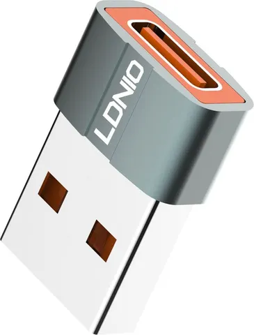 LDNIO αντάπτορας USB σε USB-C LC150, αρσενικό σε θηλυκό, γκρι