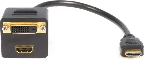 POWERTECH αντάπτορας HDMI σε HDMI & DVI CAB-H168, 4K/30Hz, 30cm, μαύρος