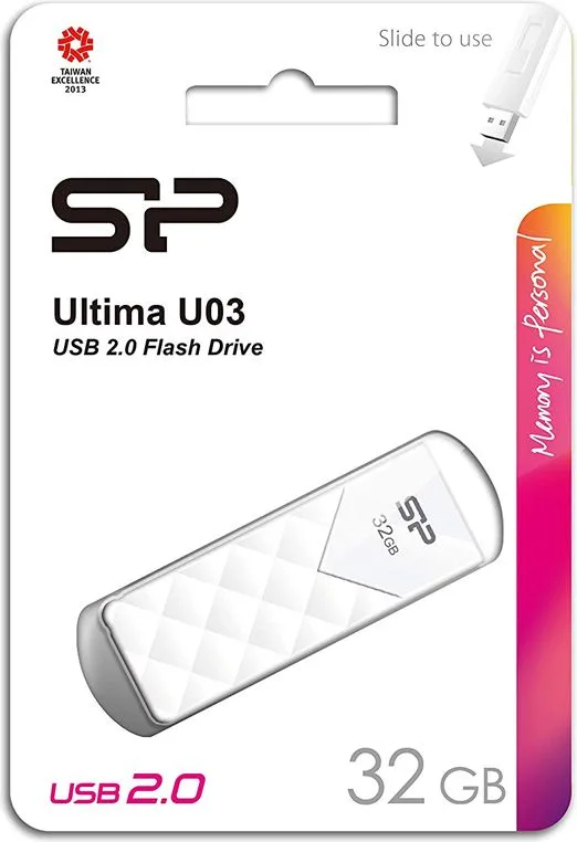 SILICON POWER USB Flash Ultima U03, 32GB, USB 2.0, λευκό — εικόνα 3