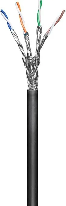 GOOBAY καλώδιο δικτύου 57197, CAT 6 S/FTP, CCA, έως 40m, 100m, μαύρο — εικόνα 3
