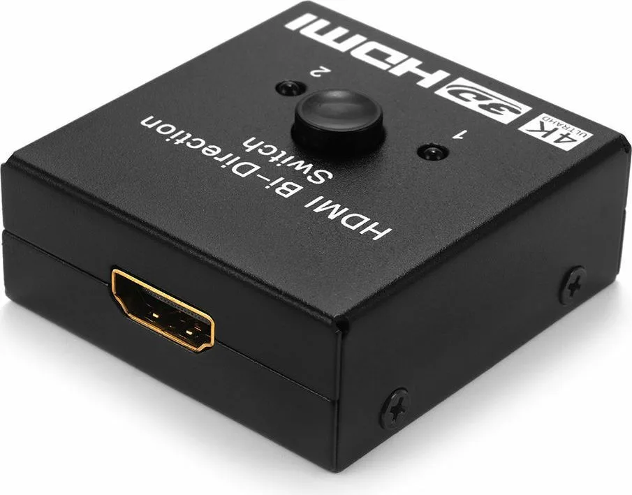 POWERTECH HDMI switch CAB-H112, 2 σε 1, 4K, bidirectional, μαύρο — εικόνα 2