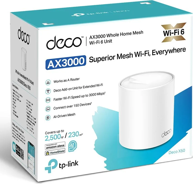 TP-LINK Home Mesh WiFi 6 System Deco X50, 3000Mbps AX3000, V1.0 — εικόνα 8