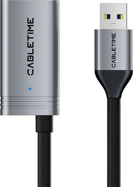 CABLETIME καλώδιο προέκτασης USB CT-AMAFA3, active, 5Gbps, 5m, μαύρο — εικόνα 3
