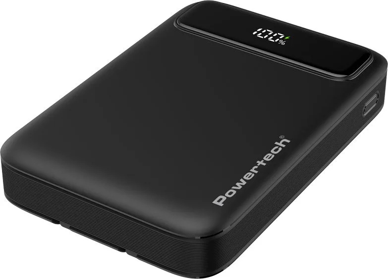 POWERTECH power bank με καλώδια και οθόνη PT-1417 10000mAh, 22.5W, μαύρο — εικόνα 3
