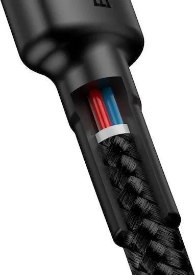 BASEUS Cafule, καλώδιο φόρτισης, Type-C ΣΕ Type-C, 2m, 60W, γκρι, μαύρο — εικόνα 3