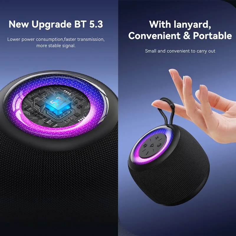USAMS φορητό ηχείο US-YX014, 10W, Bluetooth, 1200mAh, μαύρο — εικόνα 5