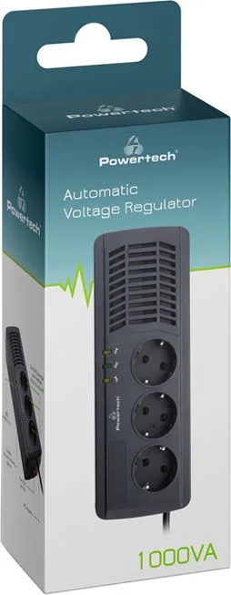 POWERTECH σταθεροποιητής ρεύματος PT-AVR1000I, 1000VA/500W, 3x schuko — εικόνα 3