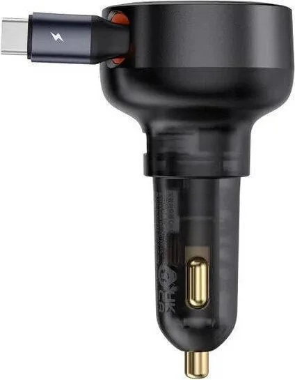 BASEUS Enjoyment PRO, φορτιστής ΑΥΤΟΚΙΝΗΤΟΥ, καλώδιο Type-C, 60W, μαύρο — εικόνα 2