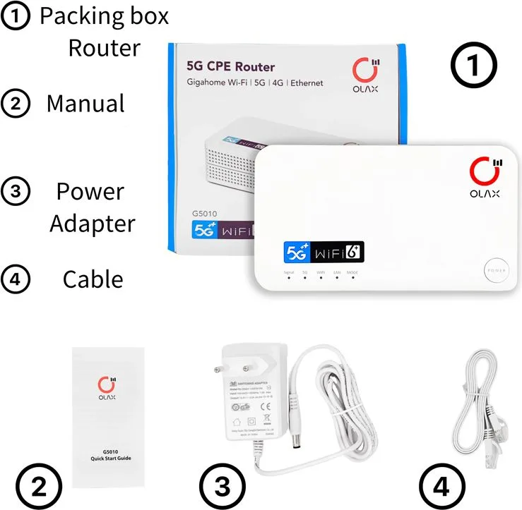 OLAX router 5G LTE G5010 με LAN θύρα, Wi-Fi 6, dual band, 4000mAh — εικόνα 4