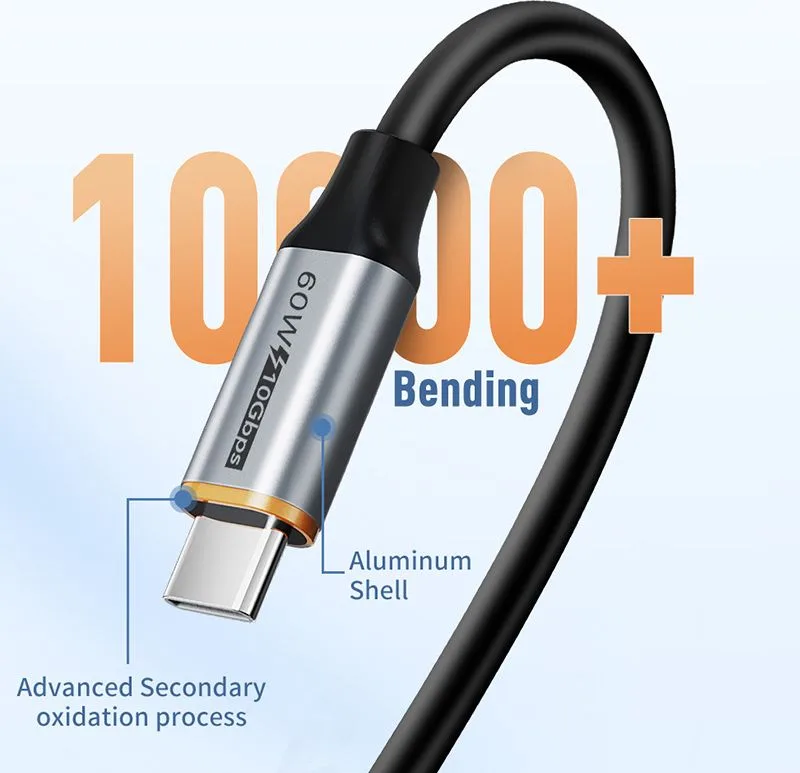 CABLETIME καλώδιο USB-C σε USB CT-AMCMG2, 60W, 10Gbps, 1.5m, μαύρο — εικόνα 5