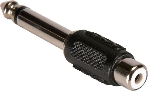 POWERTECH αντάπτορας mono 6.35mm σε RCA CAB-J025, μαύρος, 5τμχ