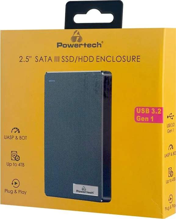 POWERTECH θήκη για 2.5" SATA HDD/SSD PT-1231, 5Gbps, μαύρη — εικόνα 2