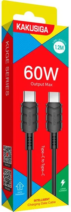 KAKUSIGA καλώδιο USB-C σε USB-C KSC-710, 60W, 480Mbps, 1.2m, μαύρο — εικόνα 3