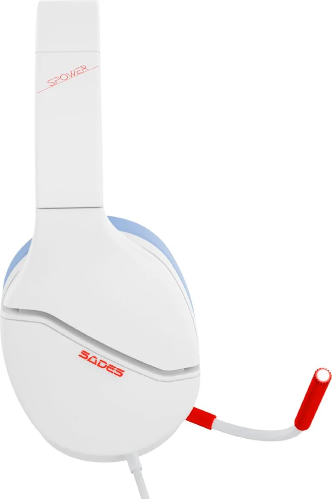 SADES gaming headset SPOWER, 3.5mm σύνδεση, 40mm, multi-platform, λευκό — εικόνα 2