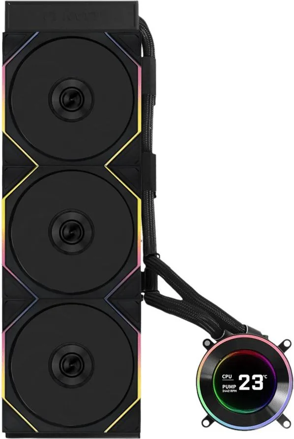 LIAN LI HydroShift II LCD-C 360 RGB TL FLEX fan Black - AIO CPU Liquid Cooler with TL RGB Fans — εικόνα 2