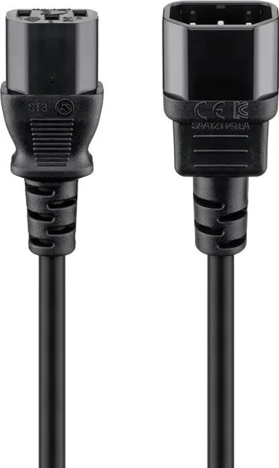 GOOBAY καλώδιο προέκτασης τροφοδοσίας 95124, 0.75mm², 0.5m, μαύρο — εικόνα 2