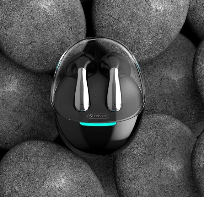 CELEBRAT earphones με θήκη φόρτισης W51, True Wireless, Φ13mm, μαύρα — εικόνα 2