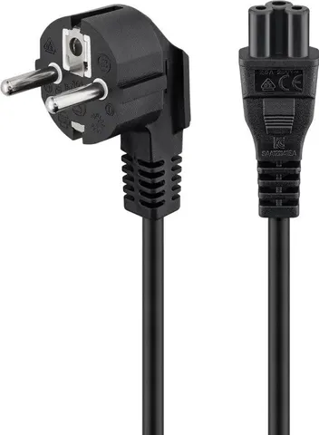 GOOBAY καλώδιο τροφοδοσίας 44877, γωνιακό, 0.75mm², 3m, μαύρο