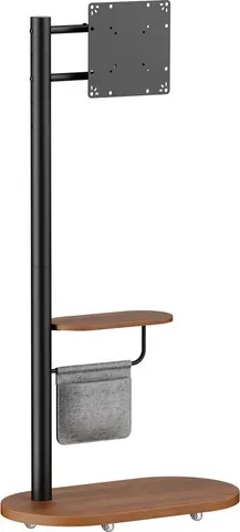 BRATECK βάση τηλεόρασης δαπέδου FS54-22T-02W, 17-43", έως 15kg, με ράφι & ροδάκια, μαύρη