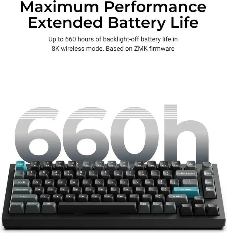 Keychron Q1 Ultra (Q1U-M1) ZMK RGB 8K Wireless Custom Mechanical Keyboard-Red Switch 75% US — εικόνα 3