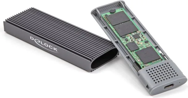 DELOCK θήκη για M.2 NVMe PCIe/SATA SSD 42019, tool free, 10Gbps, μαύρη — εικόνα 2