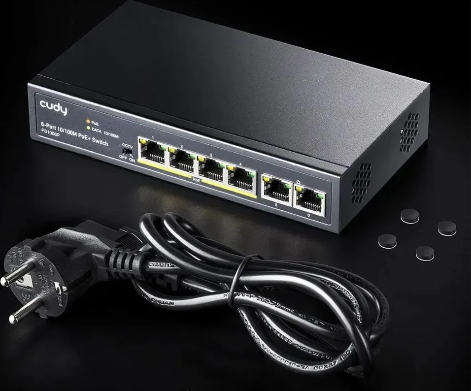 Cudy FS1006P 4+2Port 10/100M Poe+ Switch, 60W — εικόνα 2