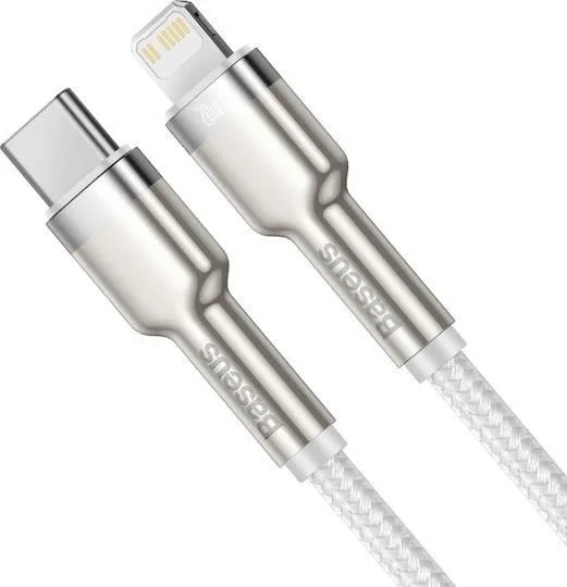 BASEUS Cafule καλώδιο φόρτισης, Type-C ΣΕ Lightning, 20W, 1M, λευκό — εικόνα 2