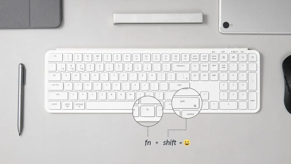 Keychron B6 Pro (B6P-K8) Ultraslim Wireless BT Keyboard ZMK Online customizen-Ivory White 100% US — εικόνα 4