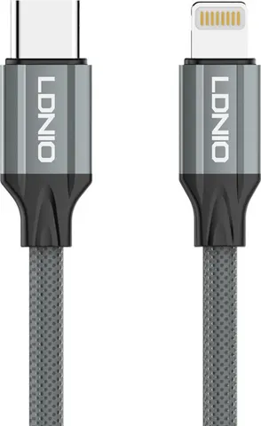 LDNIO καλώδιο Lightning σε USB-C LC441I, 30W PD, 1m, γκρι