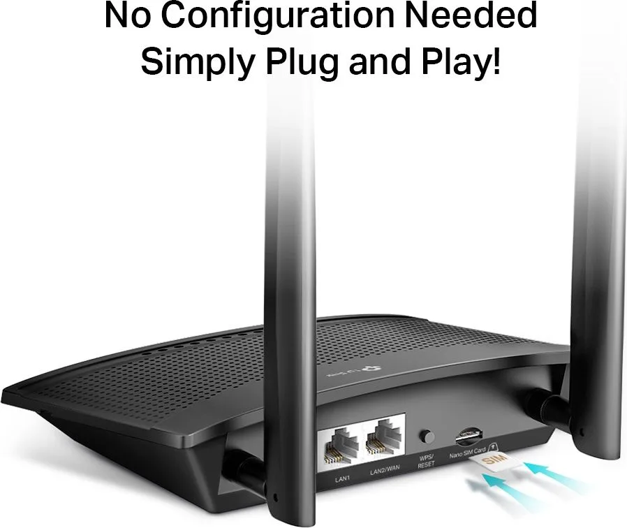 TP-LINK Wireless N Router TL-MR100, 4G LTE, Wi-Fi 300Mbps, V3.20 — εικόνα 2