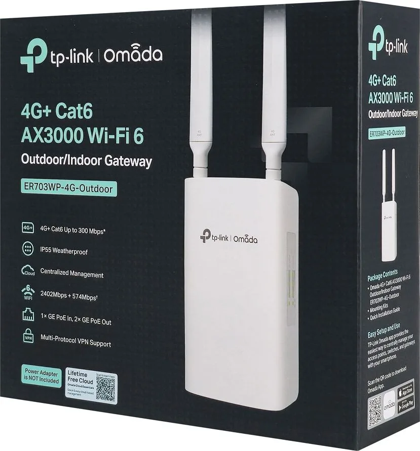 TP-LINK access point ER703WP-4G-Outdoor, WiFi 6, 3000Mbps AX3000, 4G+ Cat6, V1.0 — εικόνα 6