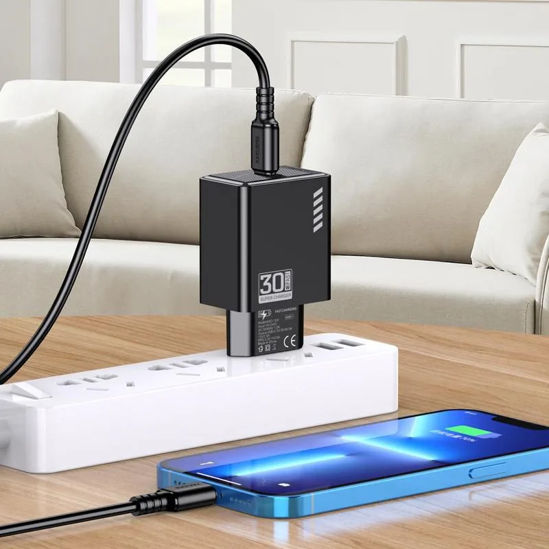 KAKUSIGA φορτιστής τοίχου KSC-1241, USB-C, 30W, μαύρος — εικόνα 2